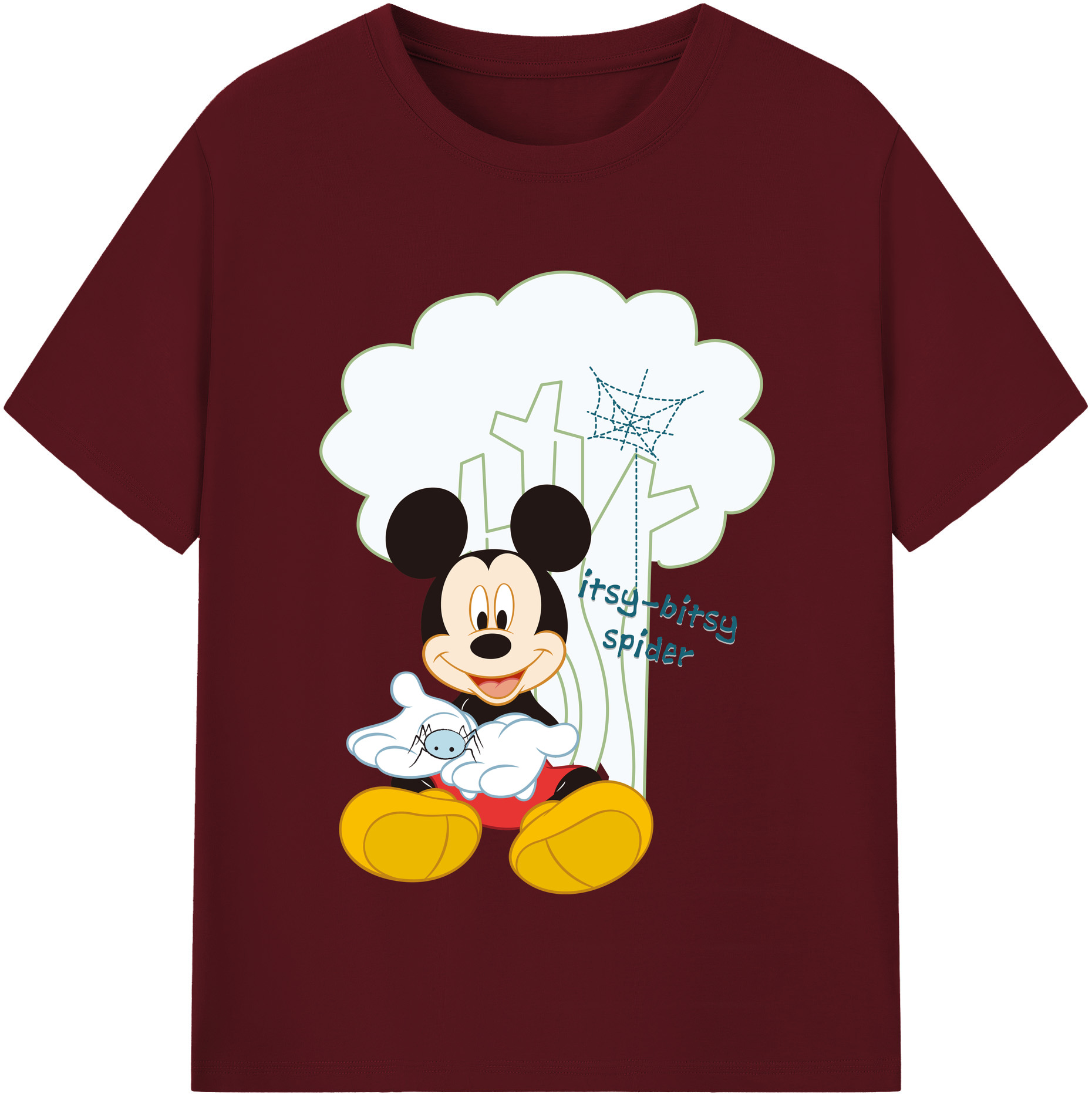 （画像用） ミッキーマウス Mickey Mouse 綿100％半袖Tシャツ（フロントプリント）